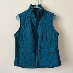 Talbots Teal Women's Quilted Vest Size Small Petite